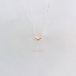 ピンクゴールド＊5点限定【K10】華奢長さが選べる♡3連twinkle Necklace 4枚目の画像