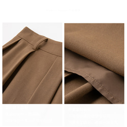 ウール混紡スカートプリーツスカート　テンセル混紡スカート　フレアスカート　ブラウン　S-XL #0175 15枚目の画像