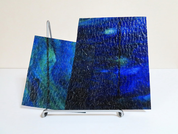 31 . ココモ・ブルー×グリーンのセット・ステンドグラス用ガラス（KG－338） 1枚目の画像