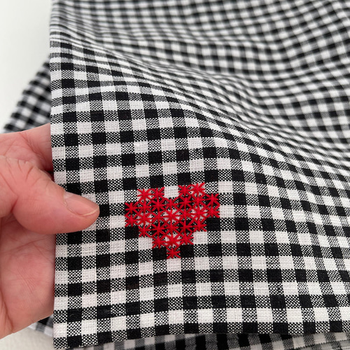 美品 オローネ TANDEYコットンリネン ギンガムチェック 完売品】コットンリネンギンガムチェック・先染めオーバーダイ