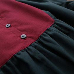 ⁂ラスト１　最終ＳＡＬＥ　ギマ擬麻コットン ２色　切替　ロング　シャツ　ワンピース　麻リネンG80 9枚目の画像