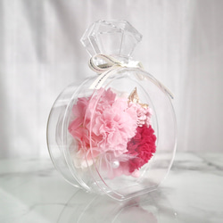 母の日フラワー2023 Creema限定 香水瓶のかわいいアレンジメント　プリザーブド　カーネーション　ピンク　ギフト 8枚目の画像