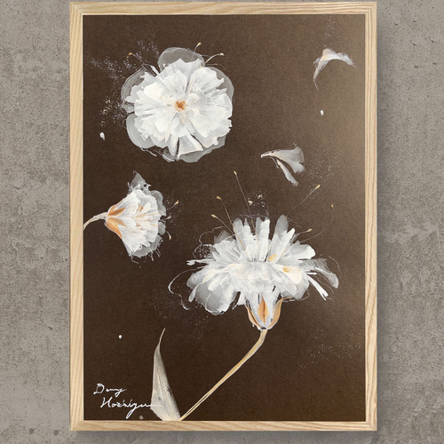 かすみ草一つの花 ーa【A3/原画】 絵画 インテリアアート 絵画