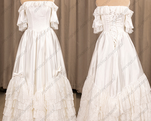 オフショルダーウェディングドレス結婚式レトロ 85a83accb80eef2747944792a98aff