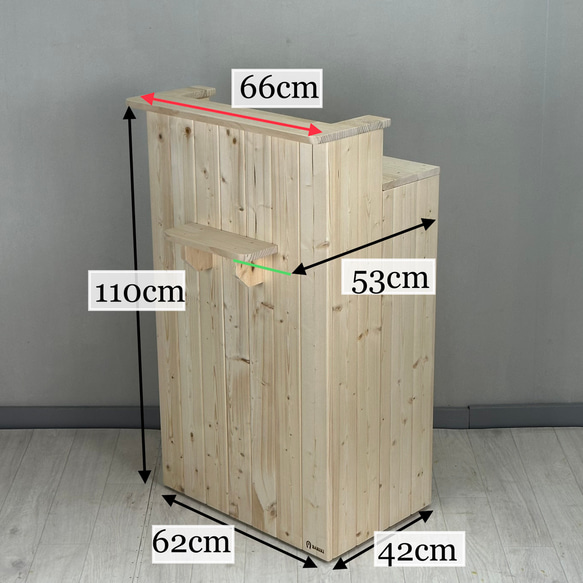 受注製作_BARIKI_レジカウンター 木製カウンター 幅66cm×奥行53cm×高さ110cm_B009 7枚目の画像