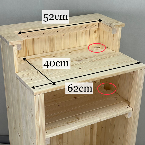 受注製作_BARIKI_レジカウンター 木製カウンター 幅66cm×奥行53cm×高さ110cm_B009 9枚目の画像