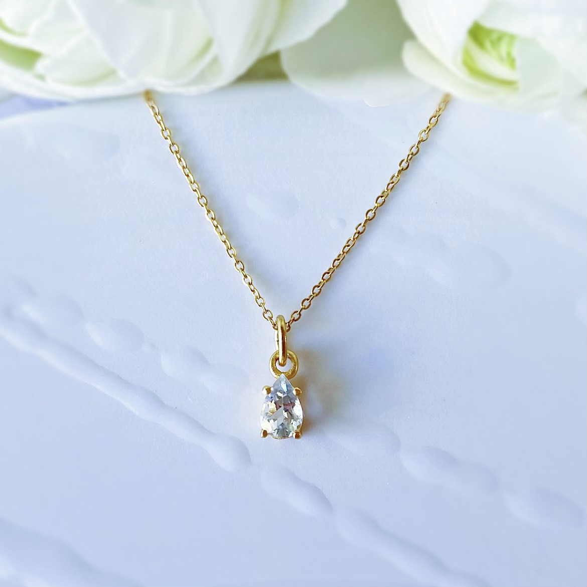 極上 アクアマリンのきらめく雫ネックレス -Odette-