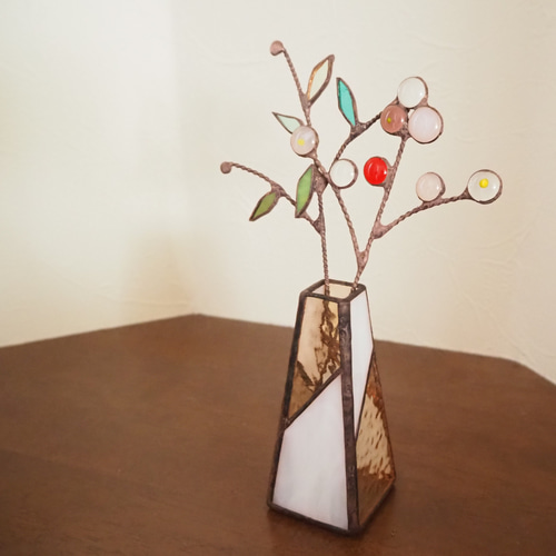 ステンドグラス　一輪挿し ステンドグラス一輪挿し/ブルー」花器 花瓶 | iichi 日々の