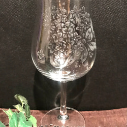 紫陽花ハンドメイド2024 紫陽花の花束のグラス〜手彫りガラス〜 11枚目の画像