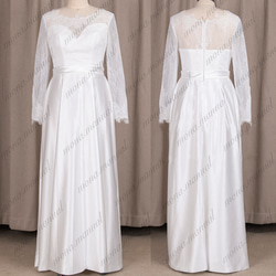 シンプル ロングドレス ウェディングドレス 二次会 結婚式ドレス 564 1枚目の画像