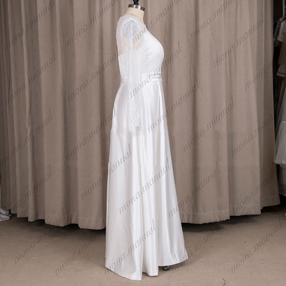 シンプル ロングドレス ウェディングドレス 二次会 結婚式ドレス 564 3枚目の画像