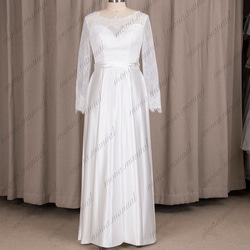 シンプル ロングドレス ウェディングドレス 二次会 結婚式ドレス 564 2枚目の画像