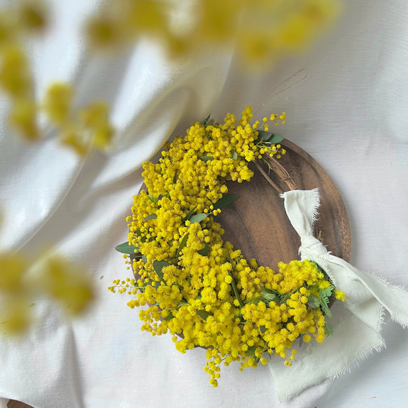 三日月リースドライフラワーリースドライフラワースワッグ春リース