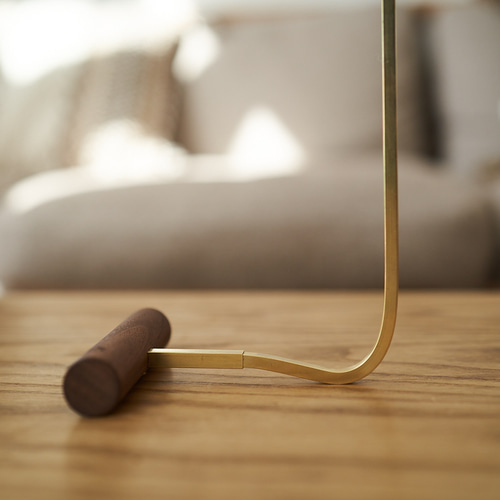 真鍮とウォールナット丸棒のランタンスタンド その他インテリア雑貨