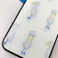 ガラス 無の鳥ハシビロコウのスマホケース【For iPhone】 3枚目の画像