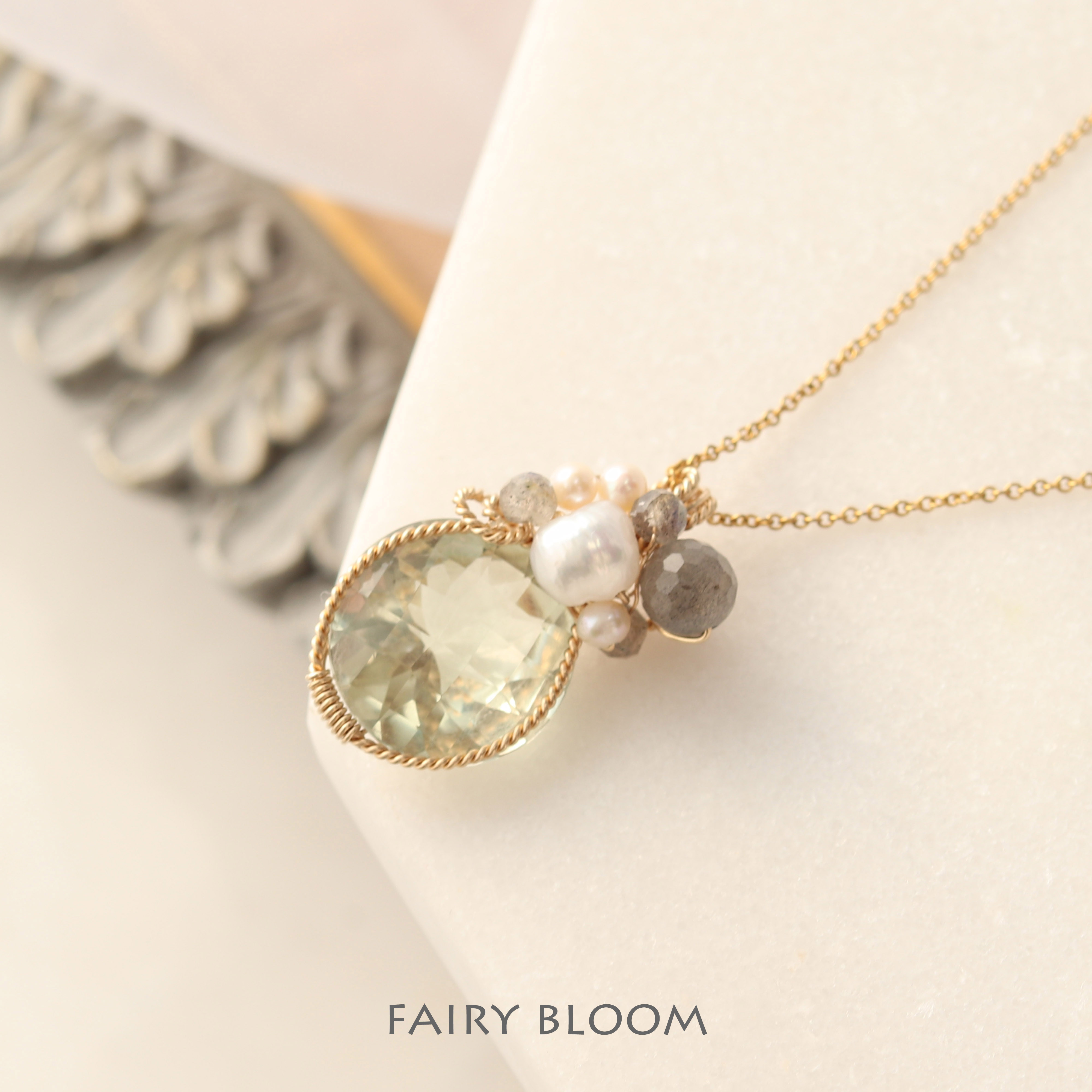 グリーンクォーツ　天然石ネックレス　ジュエリー