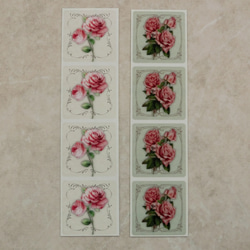 アンティークで素敵な薔薇の角丸シール２０枚セット　No .1（耐水性ペーパー） 2枚目の画像