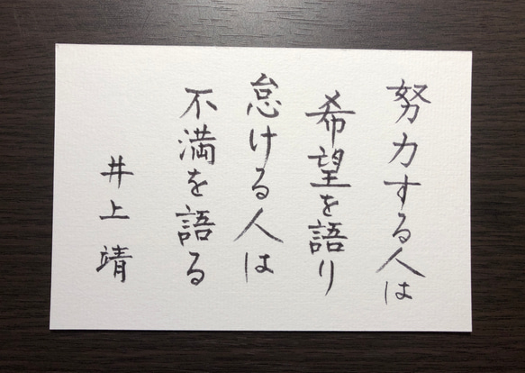 井上靖 色紙4字 井上靖◇自筆肉筆 真筆 色紙◇「私の好き