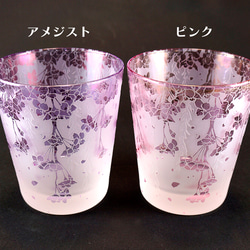 枝垂れ桜と柳のグラス[ペアセット/木箱付き] 4枚目の画像