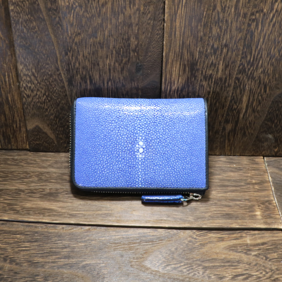 本革 (エイ革) スティングレイ ガルーシャ 折り財布