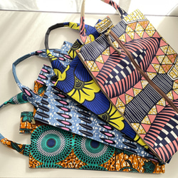 アフリカ布✖️廃漁網リサイクル生地 使用　サステナブルなシューズバッグ 10枚目の画像
