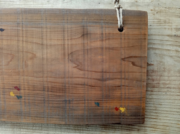 【木製看板製作】 一枚板 桧 21cm×38.5cm ペイント加工 麻紐付き 8枚目の画像