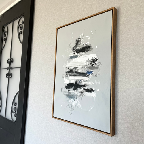 ☆モダンアート☆現代アート 抽象画 モノクロ インテリア 原画