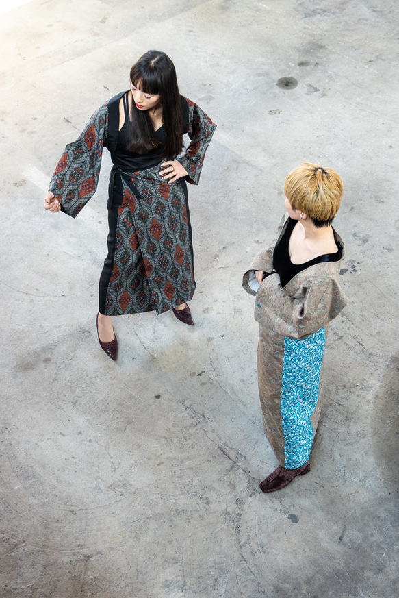 大島紬セットアップ"紬Tumugi"世界に1つの着物服 4枚目の画像