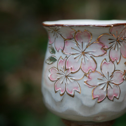 京焼・清水焼  マグカップ　（イッチン装飾　桜・ピンク） 8枚目の画像