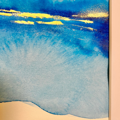 Aqua No.1/抽象画/北欧/A4/現代アート/インテリア/モダン/青 Aqua No.1/抽象画/北欧/A4/現代アート/インテリア/モダン/青