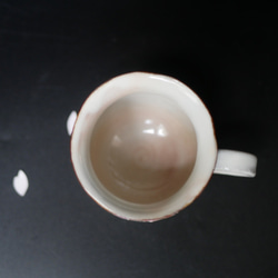 京焼・清水焼  マグカップ　（イッチン装飾　桜・ピンクとパープル） 4枚目の画像