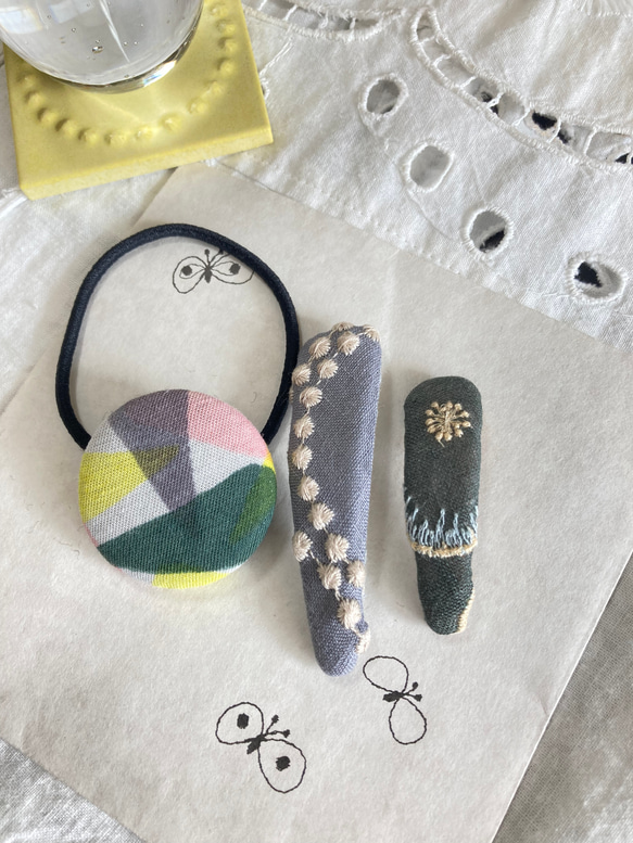 ミナペルホネン forest parade ハンドメイド パッチンピン ミナ