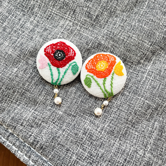 Poppy Poppy 刺繡胡桃木紐帶胸針/髮帶 PlantsPlanet 第7張的照片