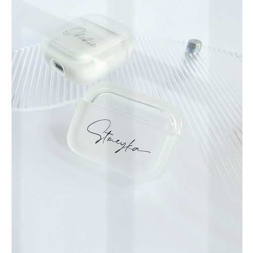 文字刻印+透明AirPods/Airpods Proケース❤AirPods1/2 AirPods3