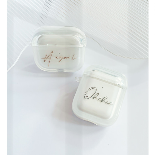 文字刻印+透明AirPods/Airpods Proケース❤AirPods1/2 AirPods3 その他