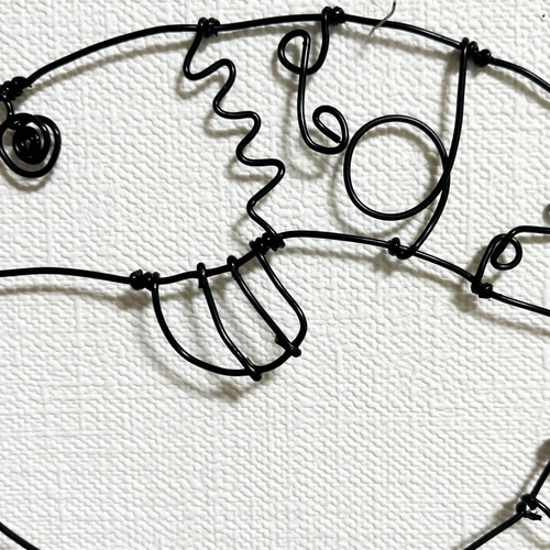 受注販売】フグ ふぐ 平面 壁掛け【ワイヤーアート】 タペストリー