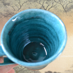 【再入荷！】コーヒーカップ　ターコイズブルー　★萩焼 7枚目の画像