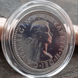 幸せのシックスペンス イギリス 2枚セット ラッキー6ペンス 本物古銭英国コイン 美品です 19.5mm 2.8g 3枚目の画像