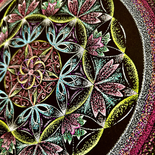 笑顔日和(桜) フラワーオブライフ点描曼荼羅 絵画 kiseki 通販