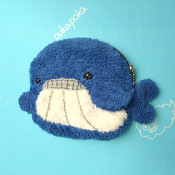 ★みーたん☆です★クジラポーチ（ミニサイズ）☆水色 ☆みーたん☆様専用です☆クジラポーチ（ミニサイズ）☆水色