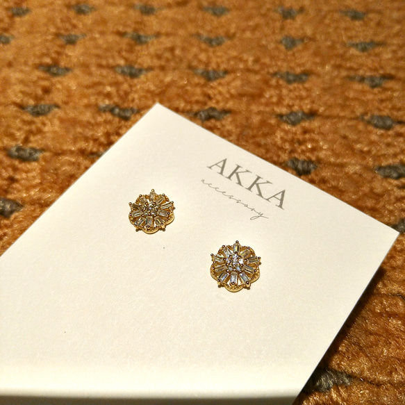 14kgp◆Morokkan bijou earrings モロッカンビジューイヤリング　　樹脂ピアス 13枚目の画像