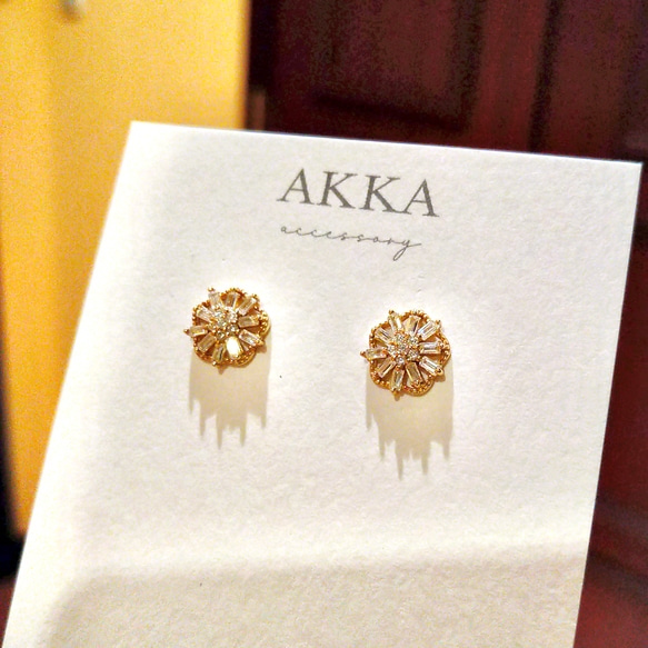 14kgp◆Morokkan bijou earrings モロッカンビジューイヤリング　　樹脂ピアス 3枚目の画像