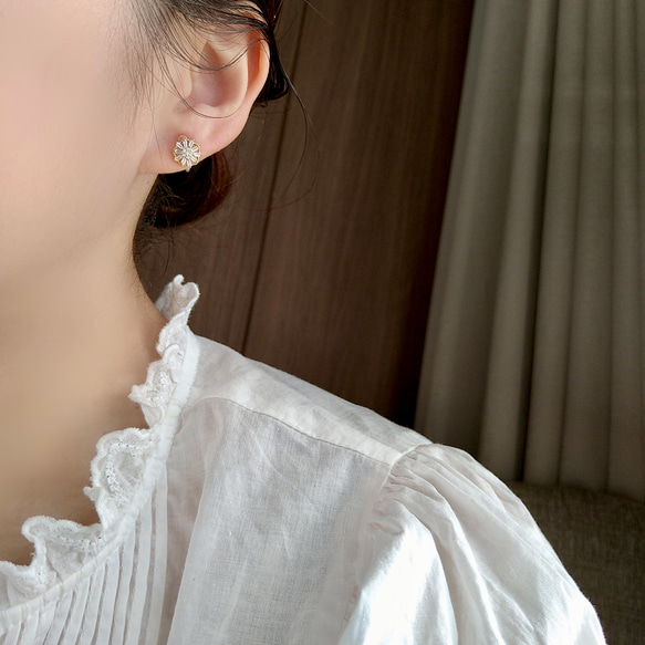 14kgp◆Morokkan bijou earrings モロッカンビジューイヤリング　　樹脂ピアス 5枚目の画像