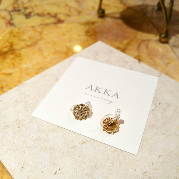 14kgp◆Morokkan bijou earrings モロッカンビジューイヤリング　　樹脂ピアス 15枚目の画像