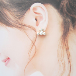Star bijou×Three Cotton pearl earring／pierceⅡ*4042* 6枚目の画像