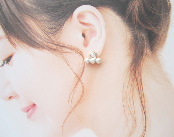 Star bijou×Three Cotton pearl earring／pierceⅡ*4042* 6枚目の画像