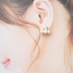 Star bijou×Three Cotton pearl earring／pierceⅡ*4042* 10枚目の画像