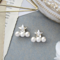 Star bijou×Three Cotton pearl earring／pierceⅡ*4042* 4枚目の画像