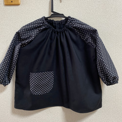 入園入学　スモック女の子　ドット柄 入園入学スモック女の子ドット柄