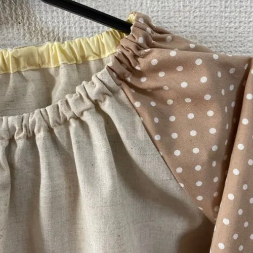 子供用スモック(110～120) ベージュドット 幼稚園・保育園 入園